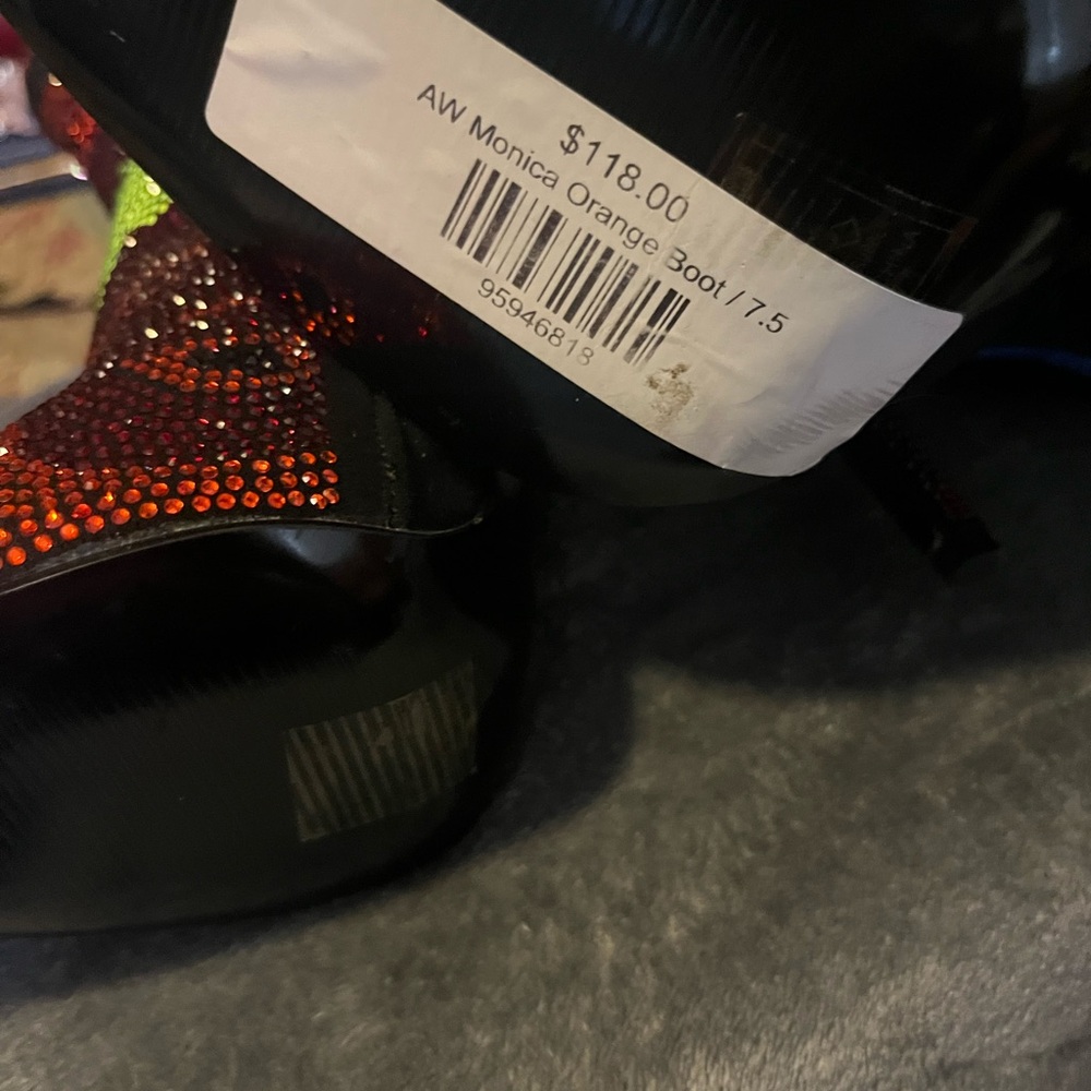 Colorful Rhinestone Ankle Boots - Picture 5 of 6